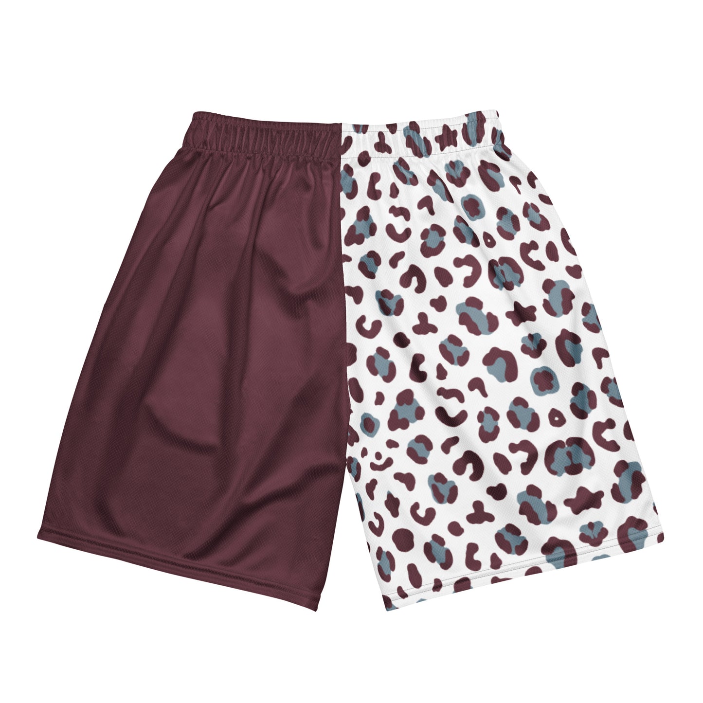 Men's Maroon/White Leopard Shorts