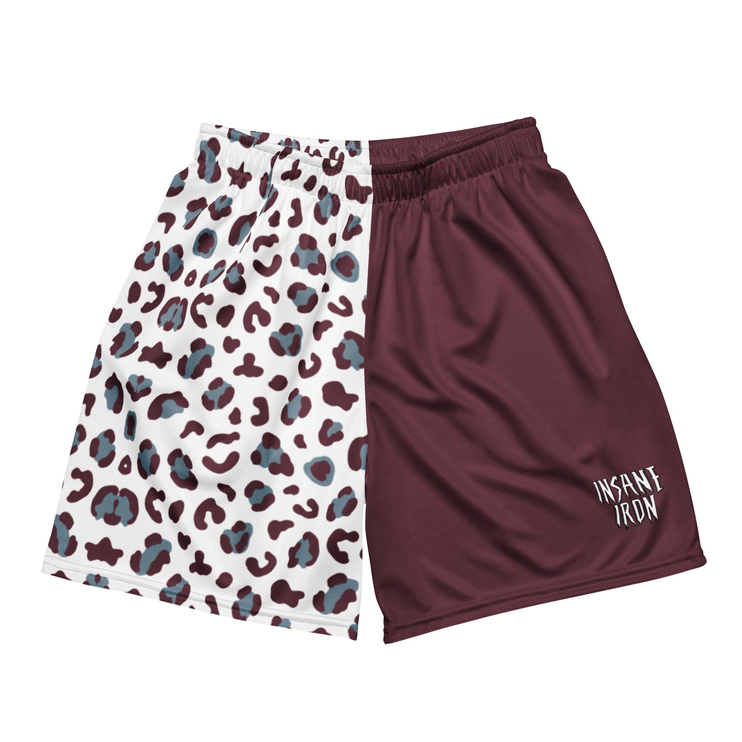 Men's Maroon/White Leopard Shorts